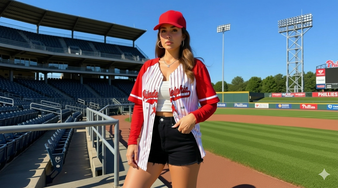 red and white pinstripe jersey
